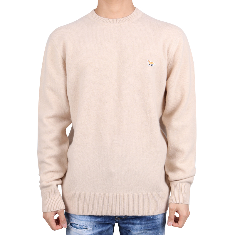 메종키츠네 21Fw 남성 베이비 폭스 울 니트 베이지 Hm00512Kt1006 Be]